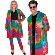 Op deze afbeelding zie je een Kostuums, van het merk Widmann. Pailletten Jas Hippie Tie Dye