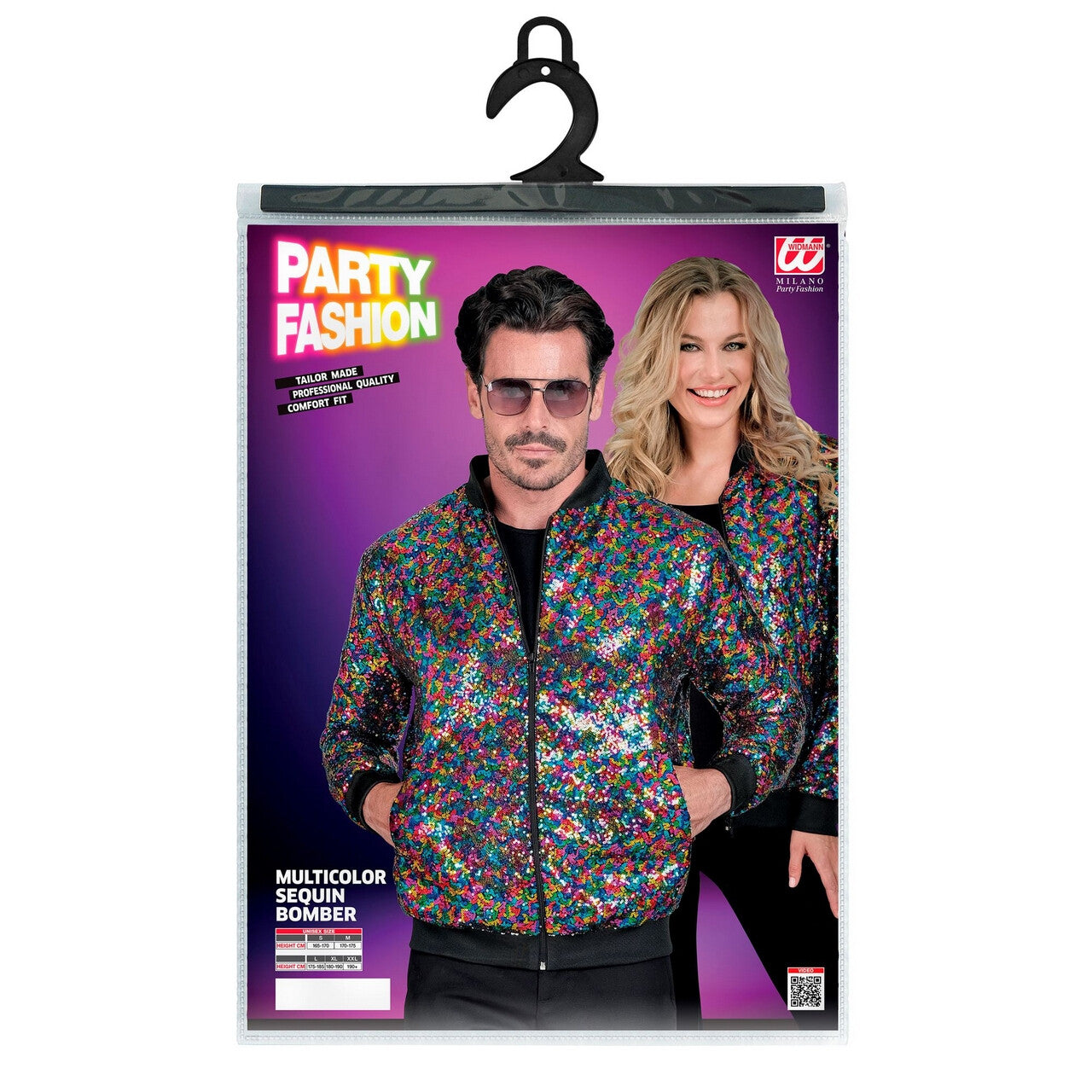 Op deze afbeelding zie je een Kostuums, van het merk Widmann. Happy Confetti Bomberjack Pailletten