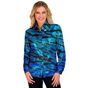 Op deze afbeelding zie je een Kostuums, van het merk Widmann. Pailletten Blouse Avatar Blue Water Vrouw