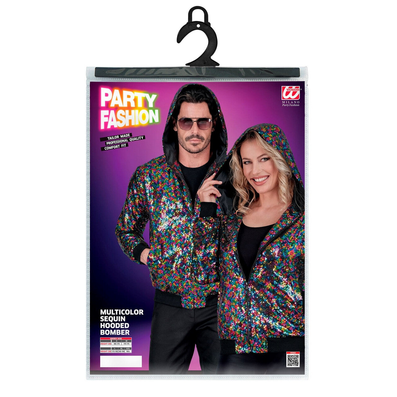 Op deze afbeelding zie je een Kostuums, van het merk Widmann. Bomberjack Pailletten Confetti Party Ready