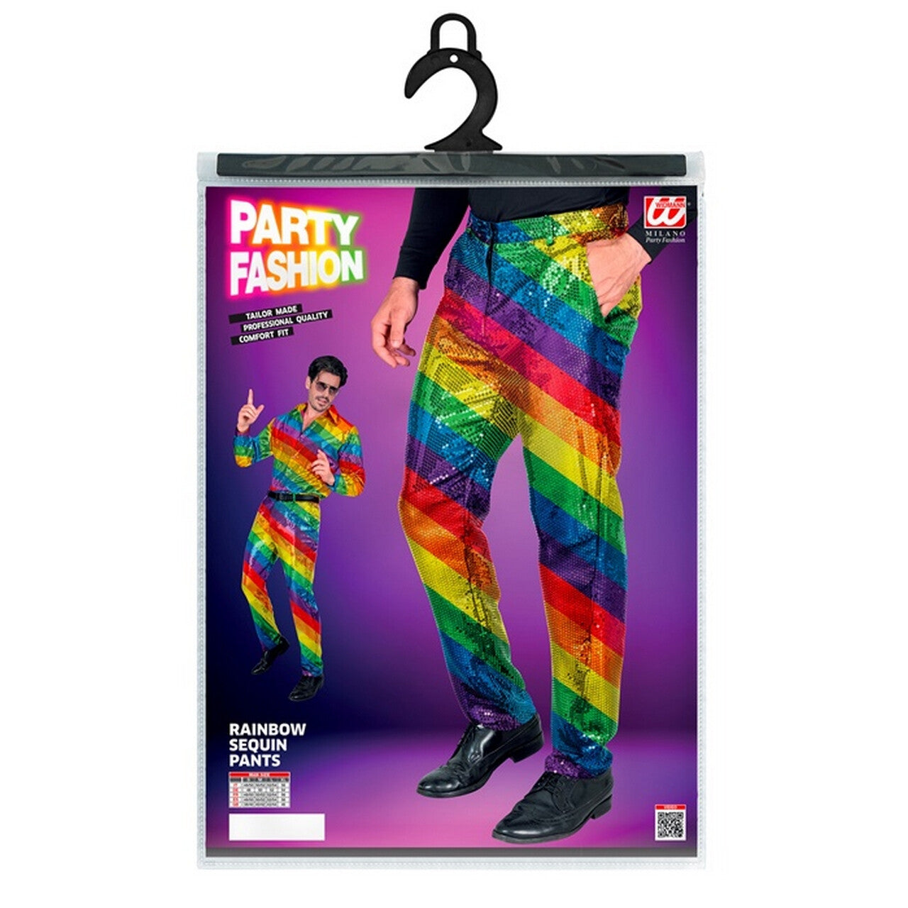 Op deze afbeelding zie je een Kostuums, van het merk Widmann. Happy Rainbow Broek Man
