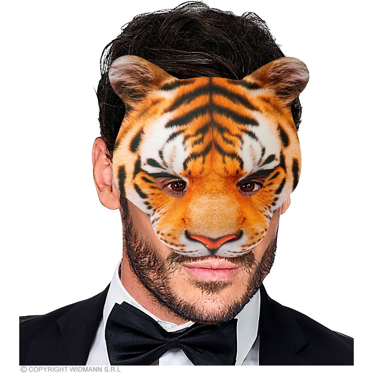 Op deze afbeelding zie je een Accessoires, van het merk Widmann. Super Echt Kinloos Masker Tijger
