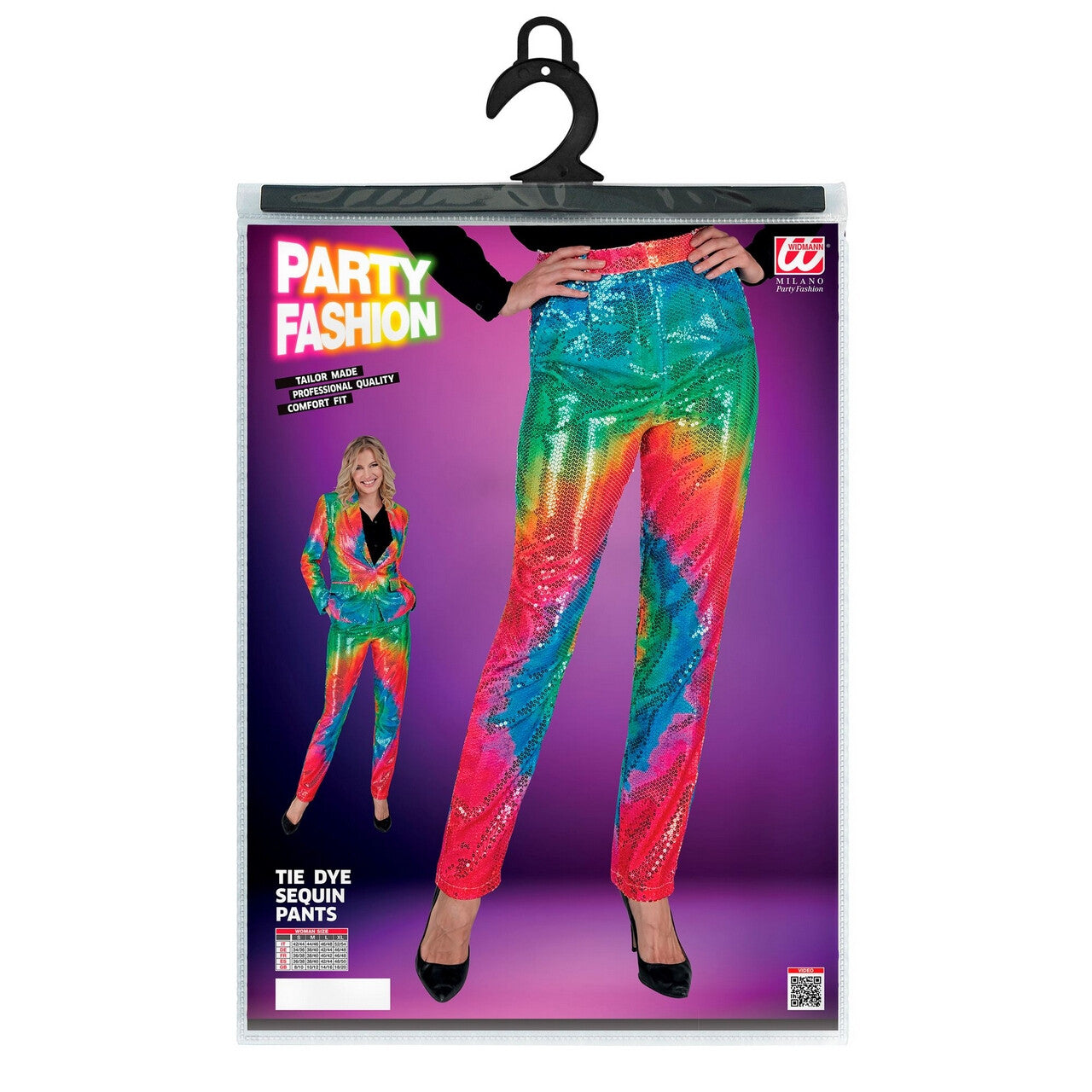 Op deze afbeelding zie je een Kostuums, van het merk Widmann. Pailletten Kleurenfestijn Hippie Fest Broek Vrouw