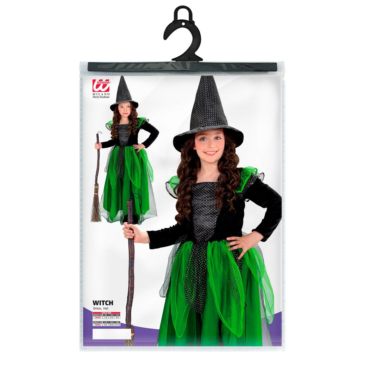 Op deze afbeelding zie je een Kostuums, van het merk Widmann. Bos Heks Greenwitch Kind Meisje Kostuum