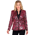Blazer à Paillettes Glamour Imprimé Safari Rose