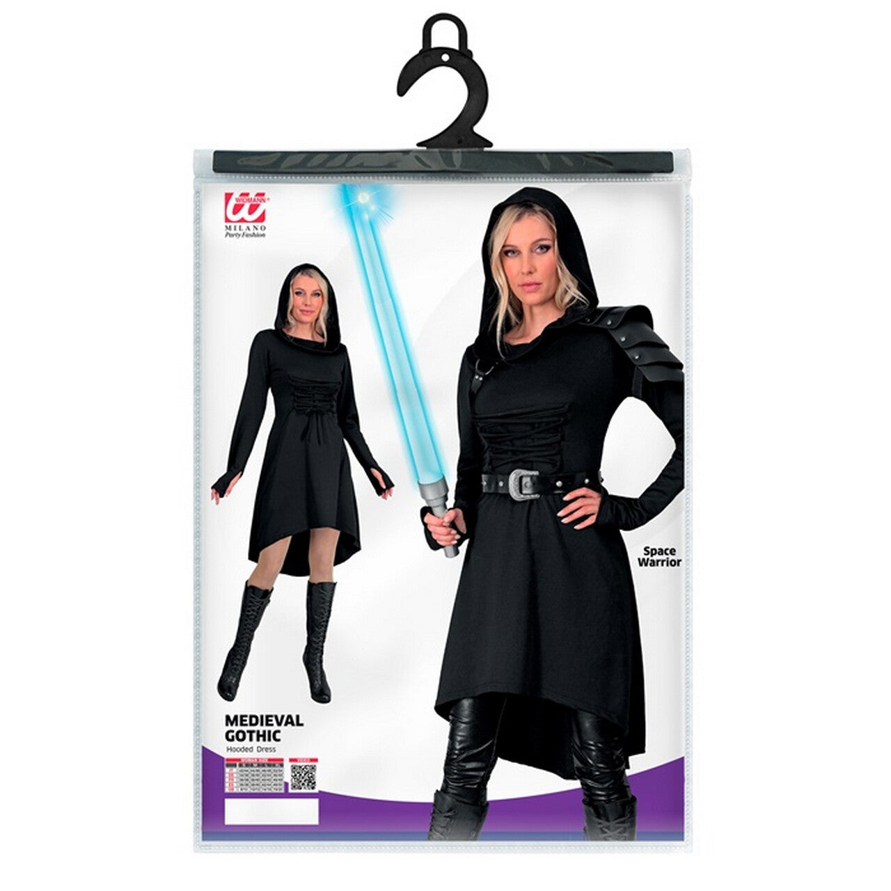 Op deze afbeelding zie je een Kostuums, van het merk Widmann. Dark Fighter Vrouw Kostuum