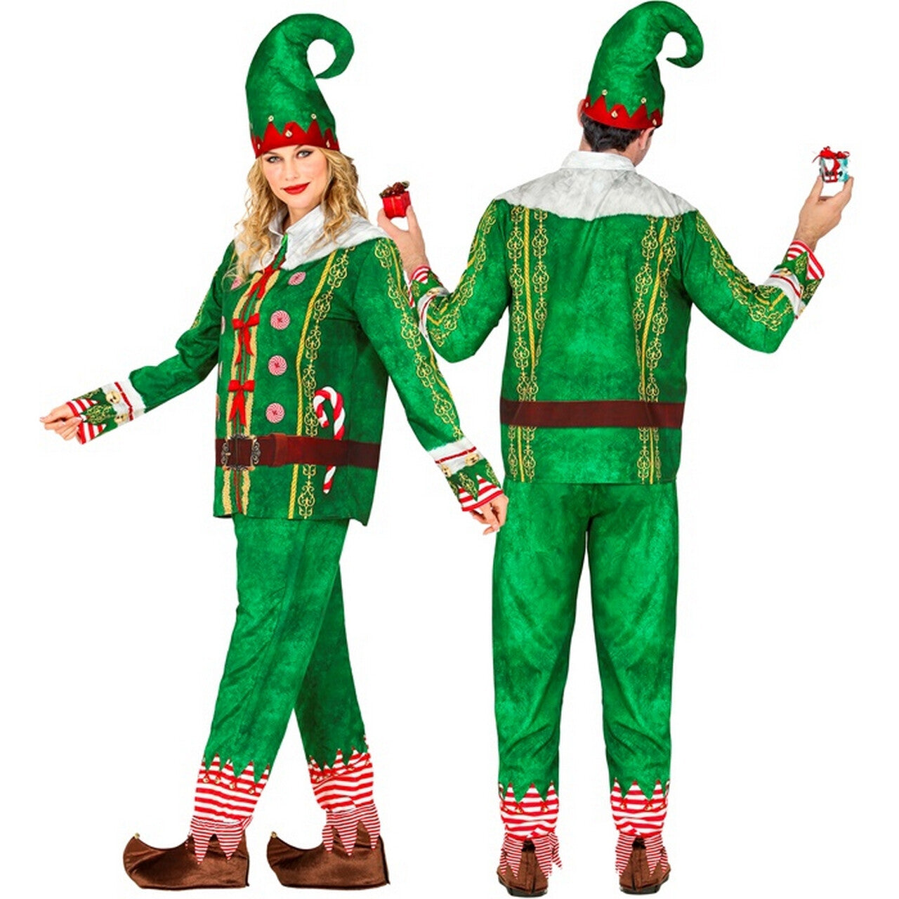 Op deze afbeelding zie je een Kostuums, van het merk Widmann. Elfie Mcjingle Kostuum