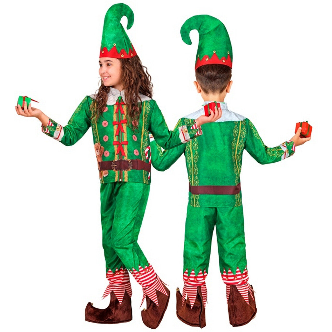 Op deze afbeelding zie je een Kostuums, van het merk Widmann. Twinkeltoes Timmy Elf Kind Kostuum