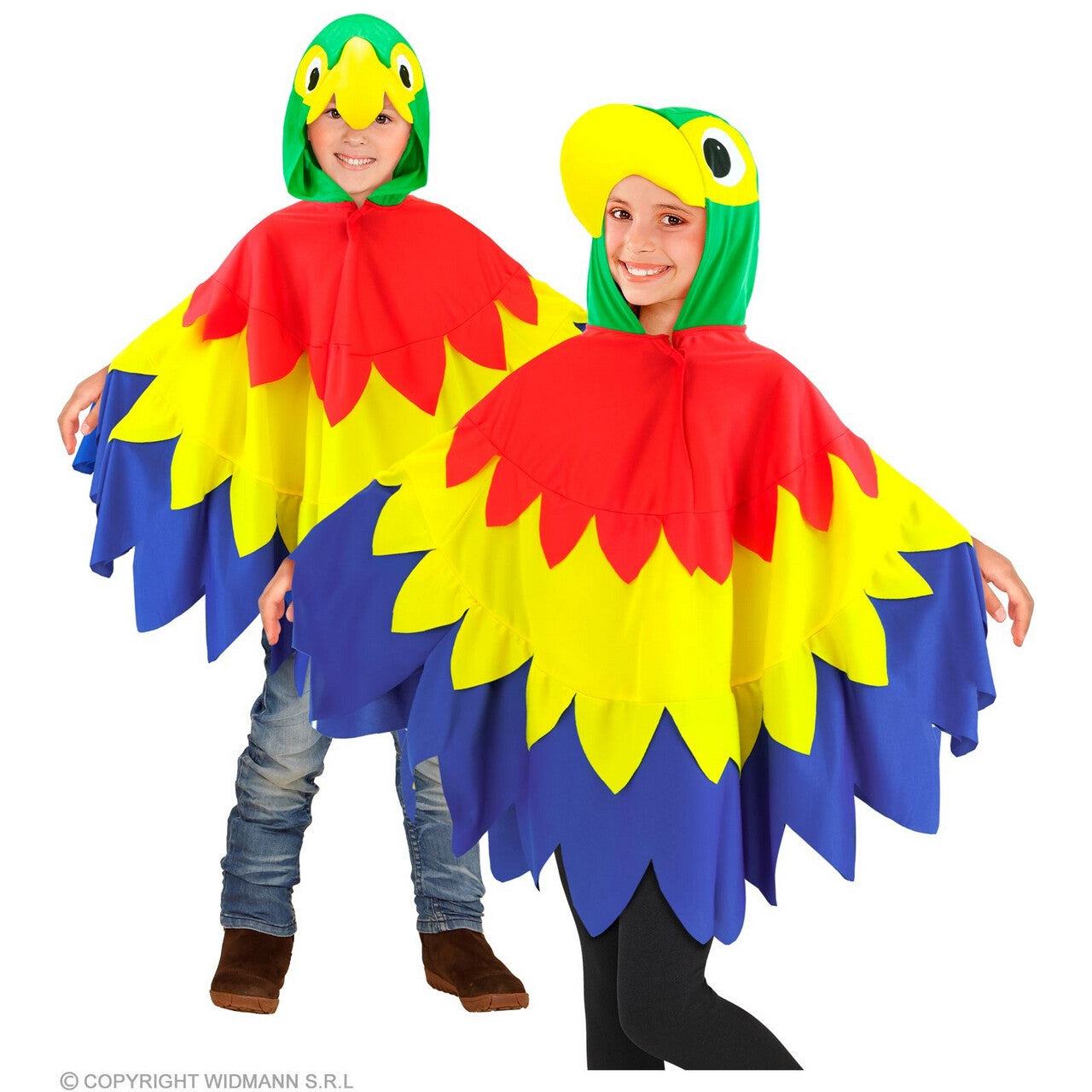 Op deze afbeelding zie je een Kostuums, van het merk Widmann. Papi De Vrolijke Papegaai Kind Kostuum