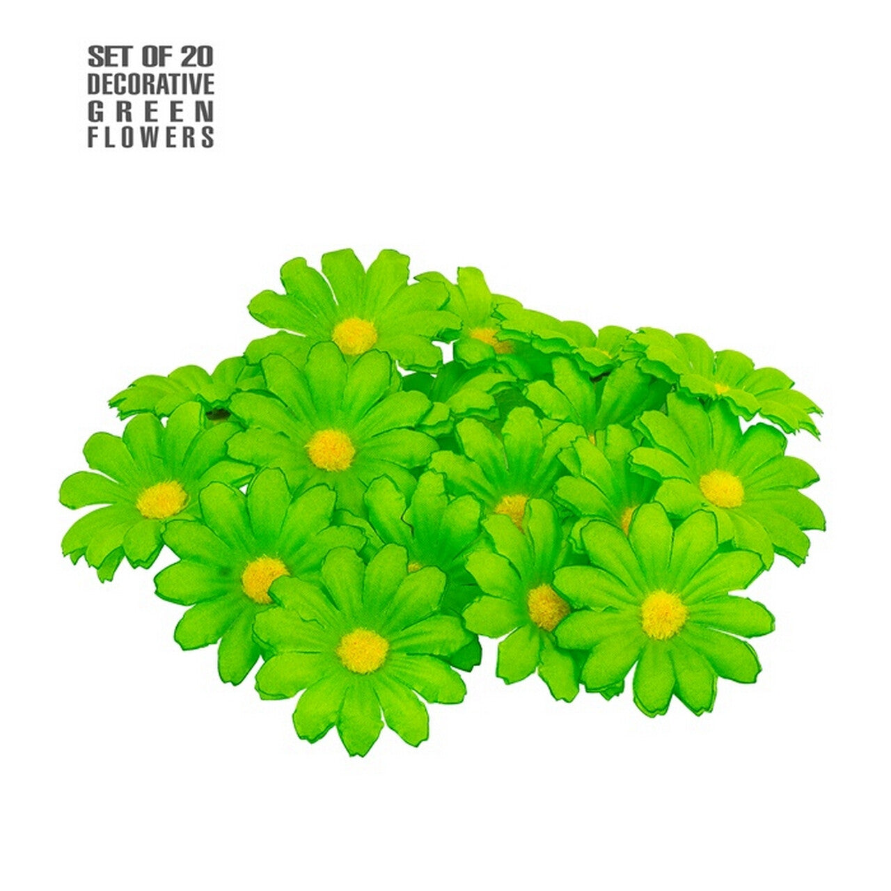 Op deze afbeelding zie je een Decoratie, van het merk Widmann. Groene Bloemendecoratie 20 Stuks