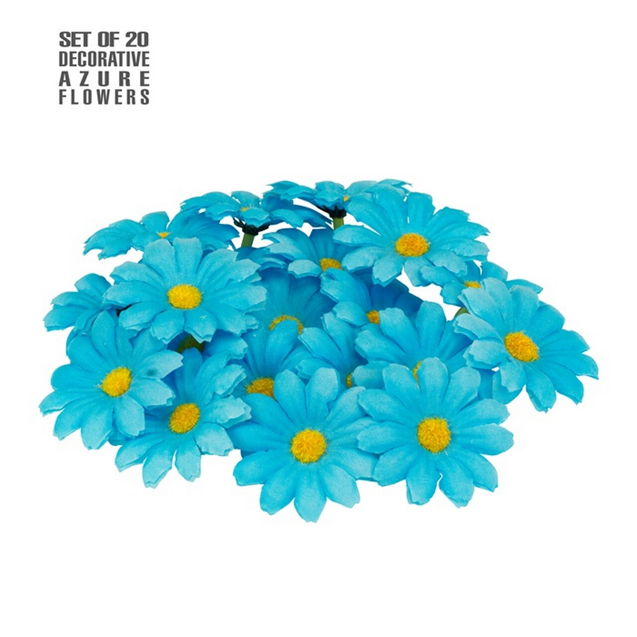 Op deze afbeelding zie je een Decoratie, van het merk Widmann. Blauwe Bloemendecoratie 20 Stuks