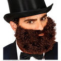 Bruine Krullen Baard En Snor