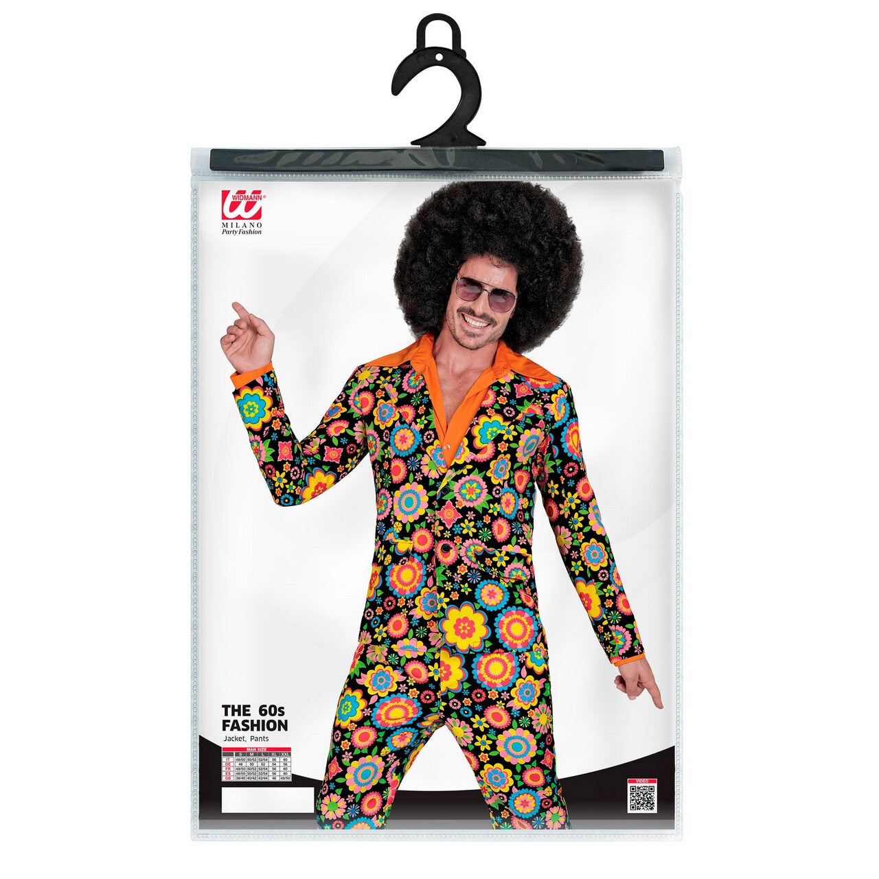 Op deze afbeelding zie je een Kostuums, van het merk Widmann. So Into The 60s Flower Love 2delig Man Kostuum