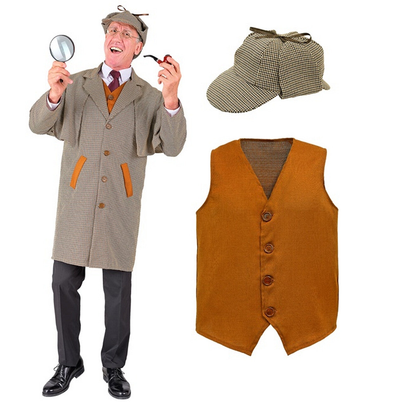 Op deze afbeelding zie je een Kostuums, van het merk Widmann. Detective Speurneus Man Kostuum