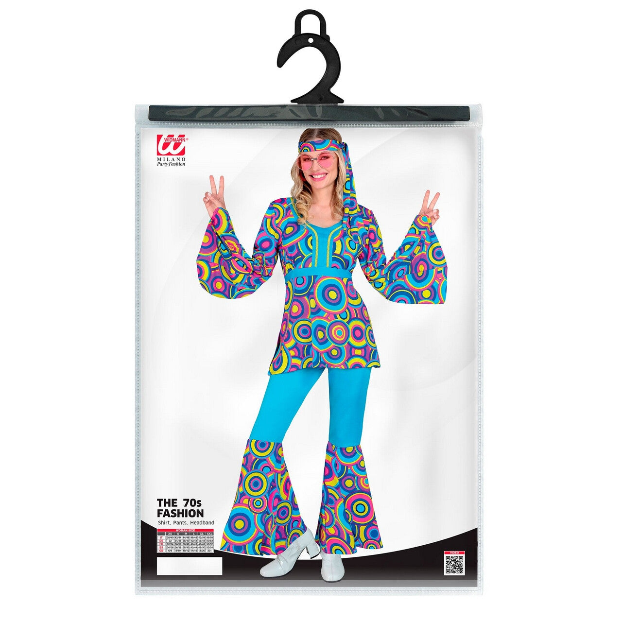Op deze afbeelding zie je een Kostuums, van het merk Widmann. Disco Bubbels Jaren 70 Style Vrouw Kostuum