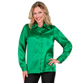 1970er Bluse Satingrün Damen