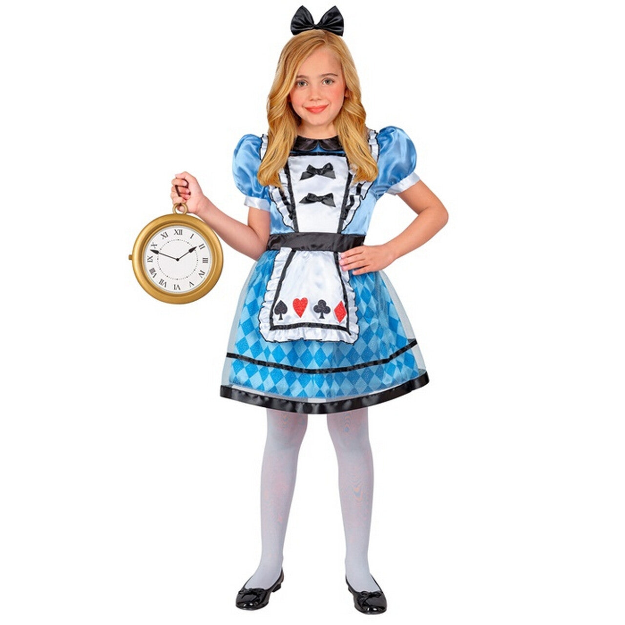 Op deze afbeelding zie je een Kostuums, van het merk Widmann. Alicia Wonderland Meisje Kostuum