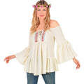 Boho Hippie Shirt Wit Vrouw