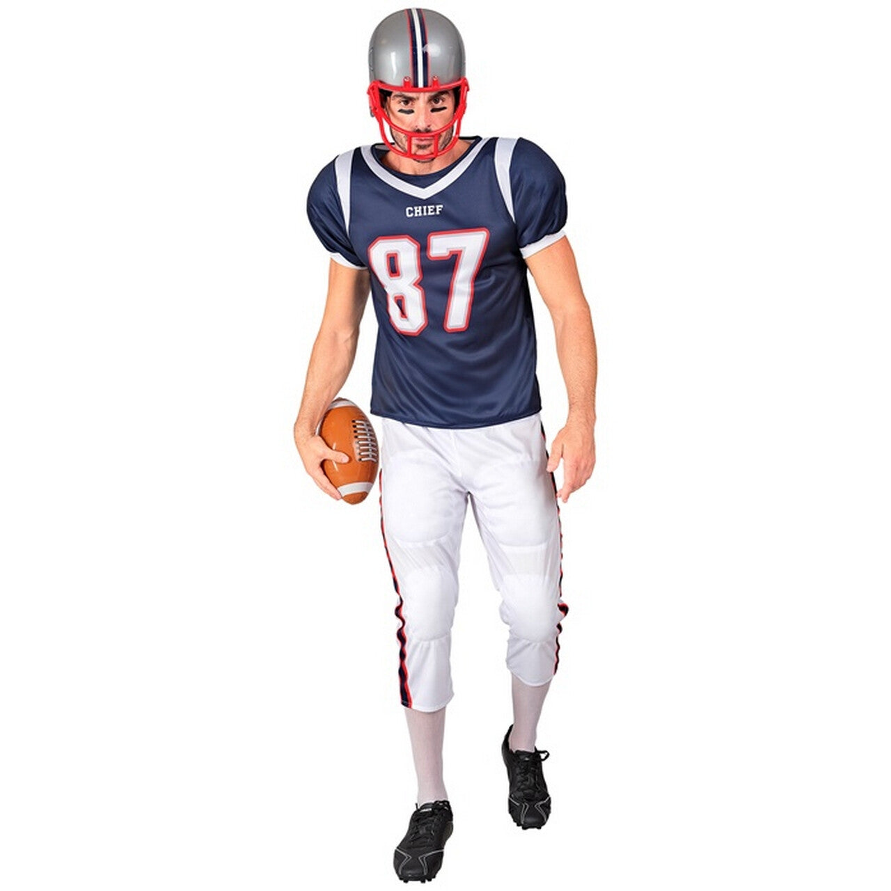Op deze afbeelding zie je een Kostuums, van het merk Widmann. Quarterback Chief American Football Man Kostuum