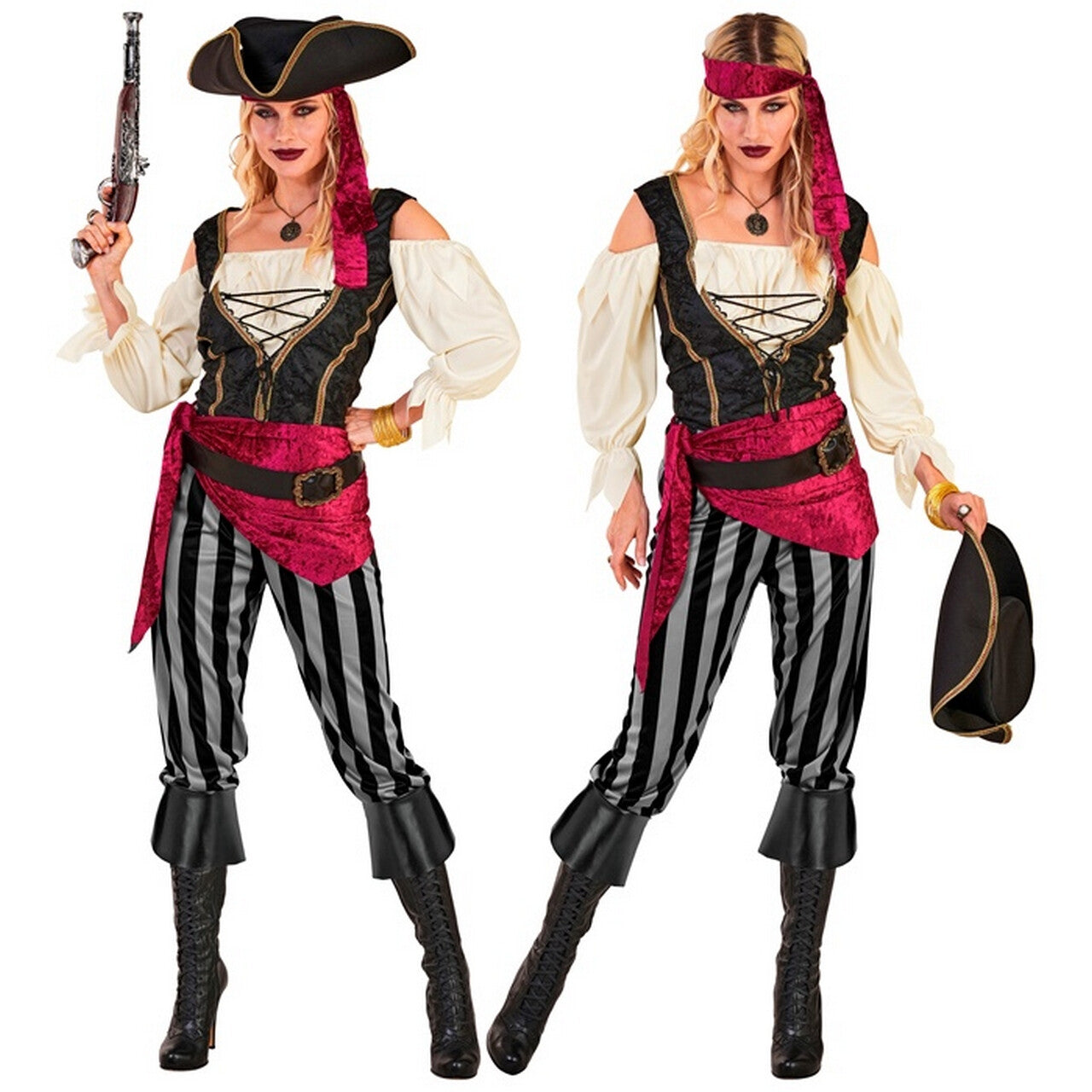 Op deze afbeelding zie je een Kostuums, van het merk Widmann. Beruchte Pirate Schatroof Vrouw Kostuum