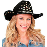 Op deze afbeelding zie je een Accessoires, van het merk Widmann. Cowboy Hoed Texas Zwart Met Diamanten