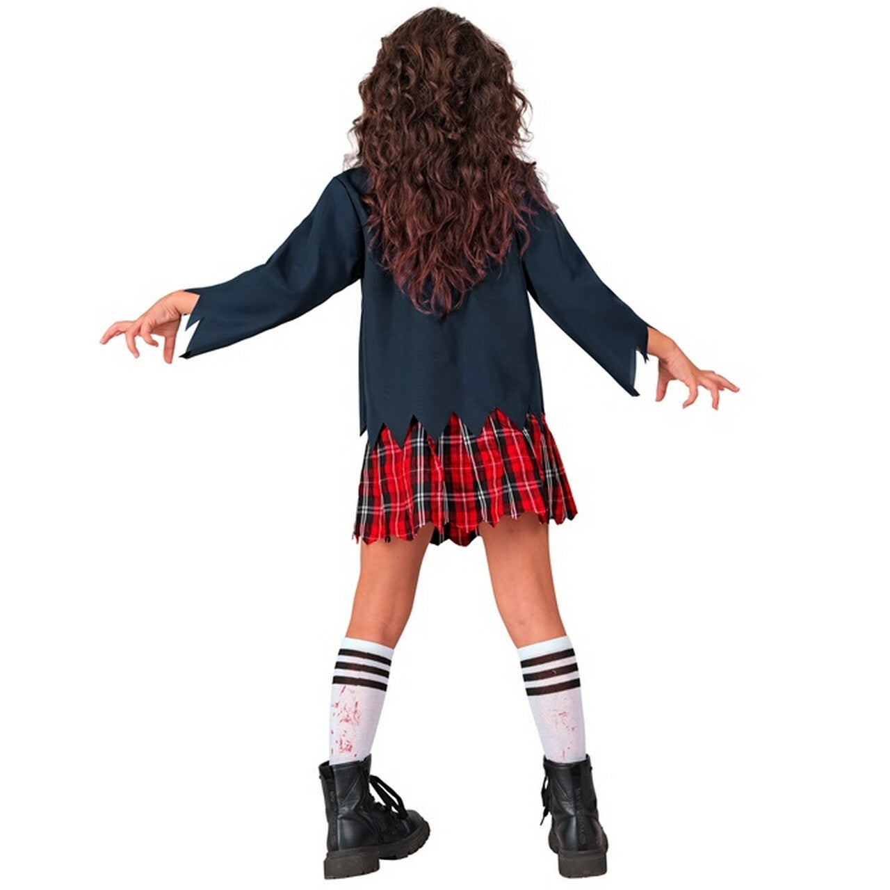 Op deze afbeelding zie je een Kostuums, van het merk Widmann. Zombie Schoolmeisje Gebeten Britney Kostuum
