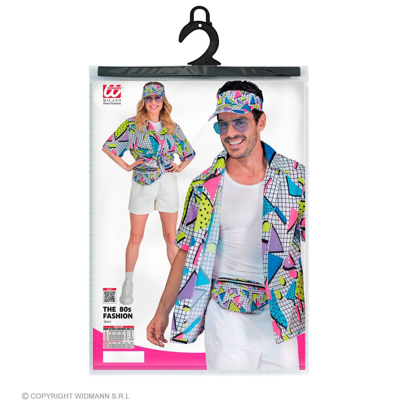 Op deze afbeelding zie je een Kostuums, van het merk Widmann. 80s Shirt Funky Fashion