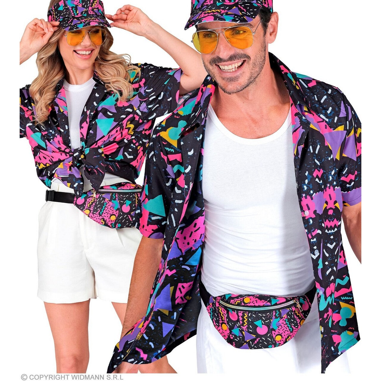 Op deze afbeelding zie je een Kostuums, van het merk Widmann. 80s Shirt Dancefloor Hero