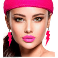 80s Oorbellen Bliksem Neon Roze