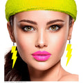 Boucles Doreilles éclair Jaune Néon Années 80