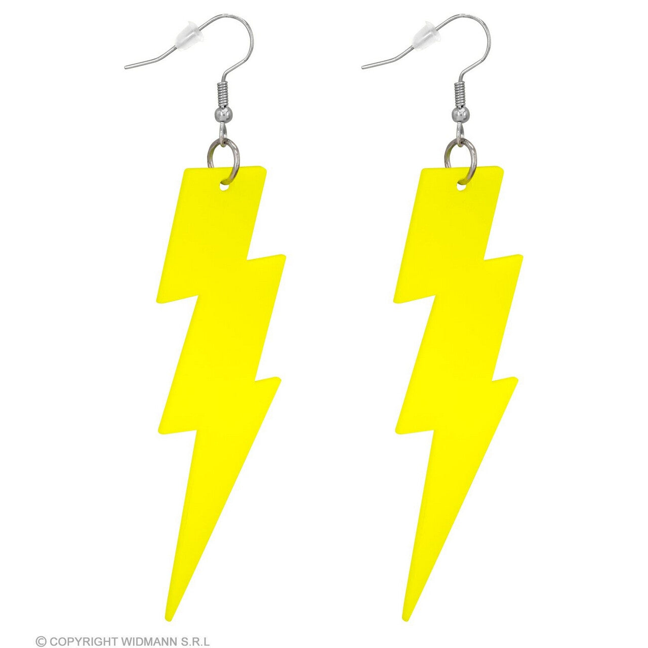 Op deze afbeelding zie je een Accessoires, van het merk Widmann. 80s Oorbellen Bliksem Neon Geel