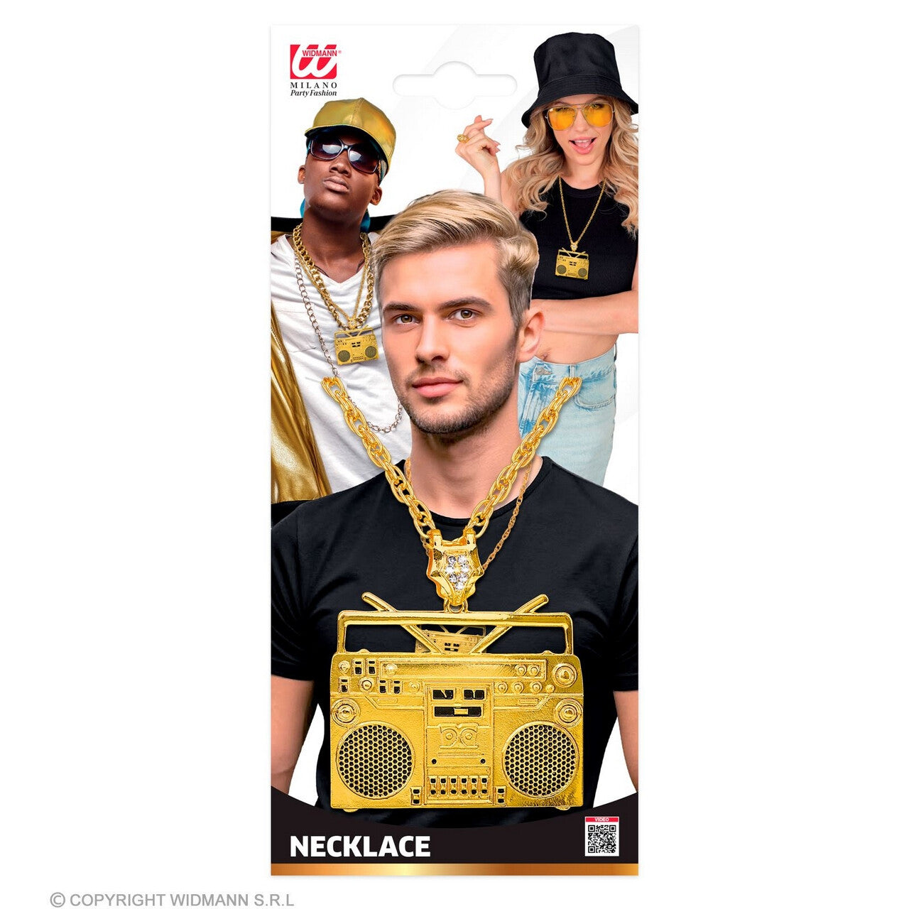 Op deze afbeelding zie je een Accessoires, van het merk Widmann. Ketting Radio Goud 75 Cm