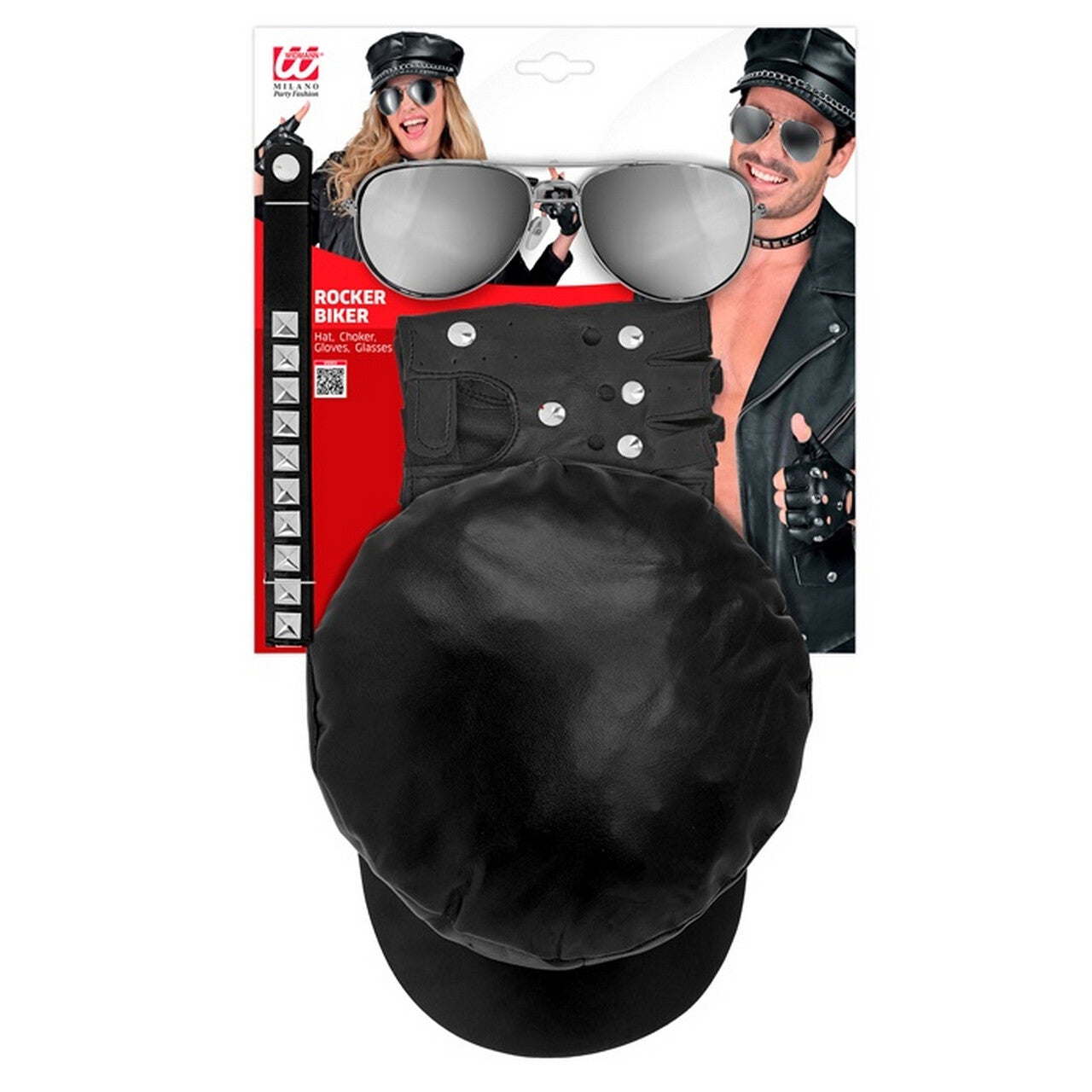 Op deze afbeelding zie je een Accessoires, van het merk Widmann. Stoere Biker Set Road Warriors