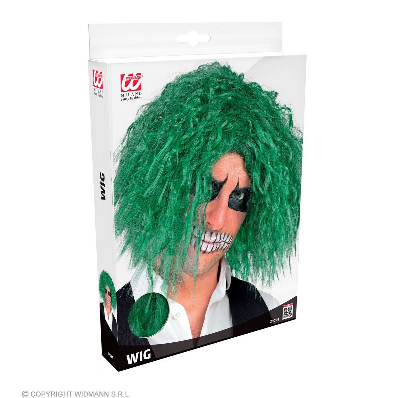Op deze afbeelding zie je een Accessoires, van het merk Widmann. Pruik Enge Joker Clown Groen
