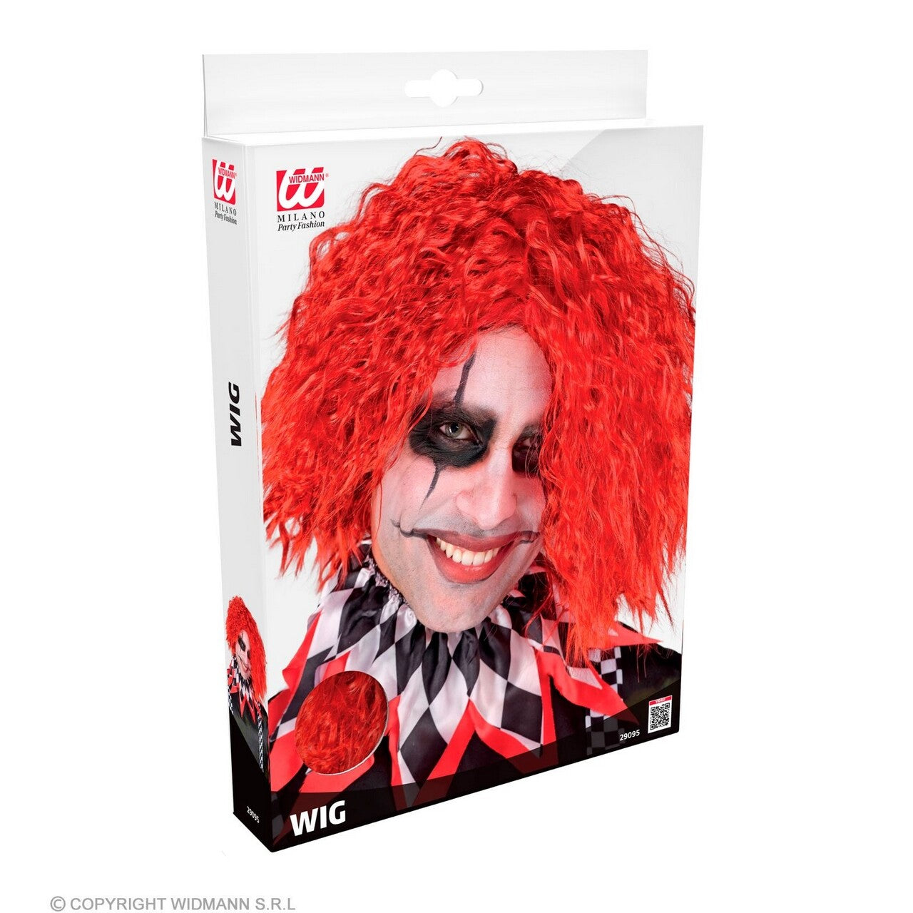 Op deze afbeelding zie je een Accessoires, van het merk Widmann. Pruik Enge Verwarde Clown Rood