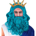 Blaue Perücke Meeresgott Poseidon Neptun