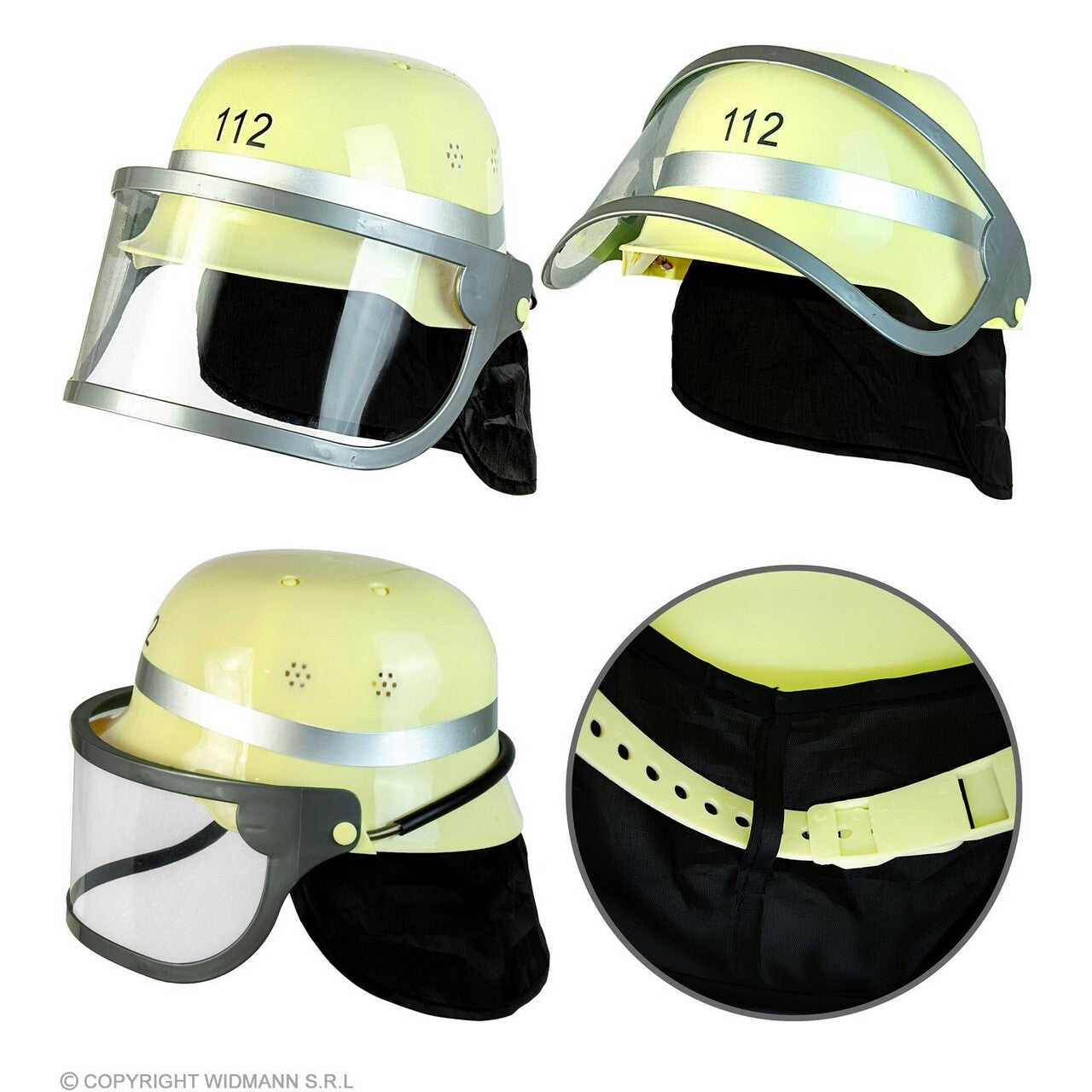Op deze afbeelding zie je een Accessoires, van het merk Widmann. Gele Brandweerhelm 112 Kind