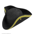 Dreispitz Musketier Noblesse Wildlederoptik Schwarz