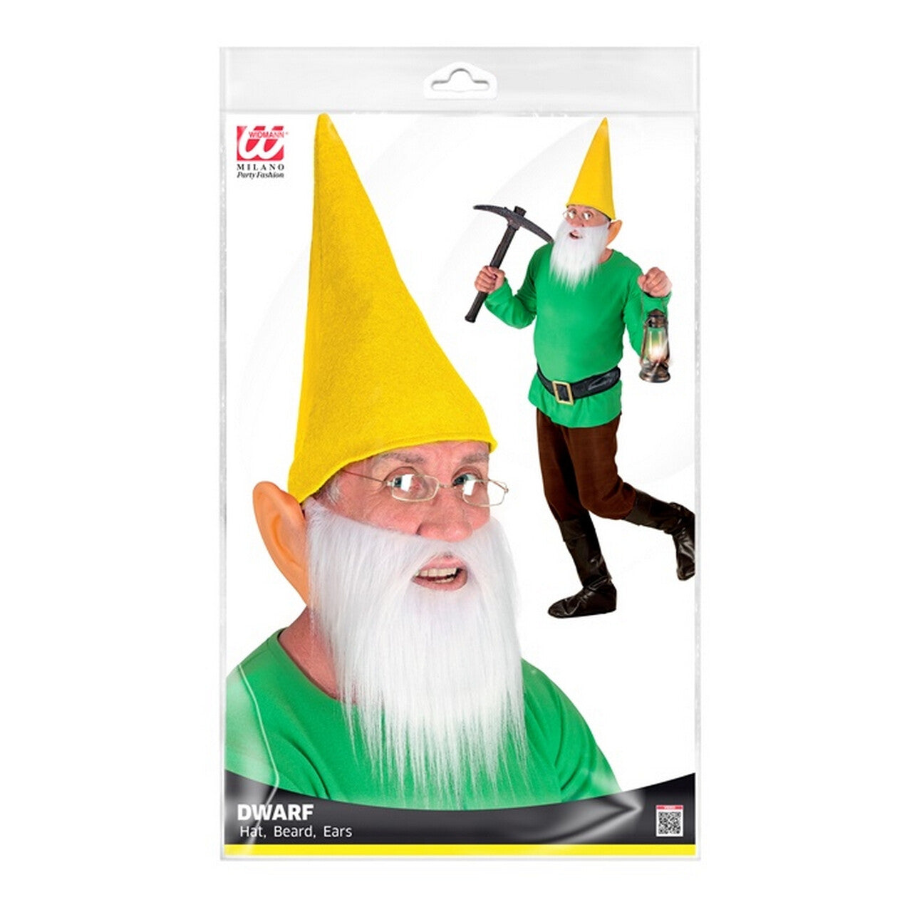 Op deze afbeelding zie je een Accessoires, van het merk Widmann. Kabouter Set Geel Driedelig