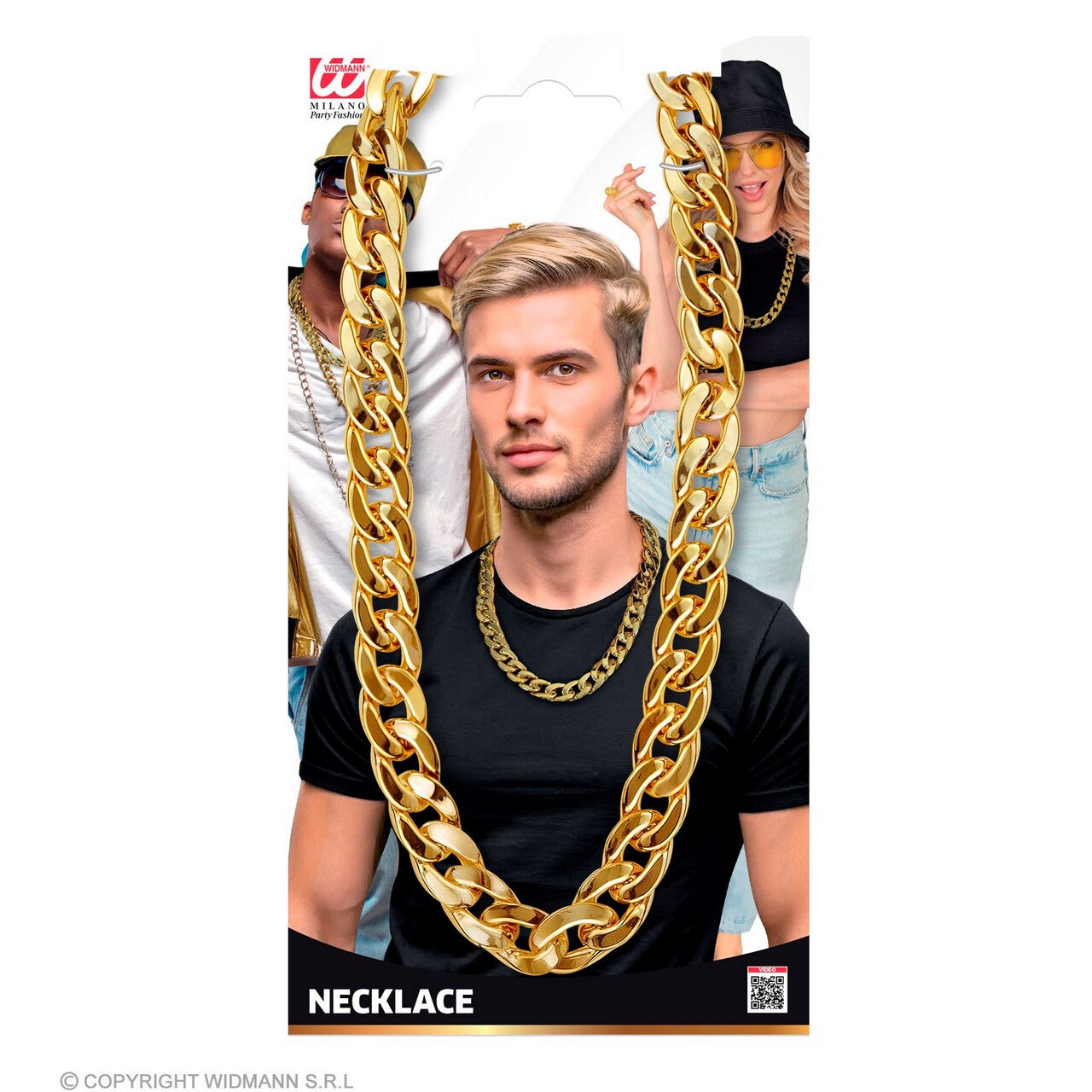 Op deze afbeelding zie je een Accessoires, van het merk Widmann. Dikke Vette Schakel Ketting Goud