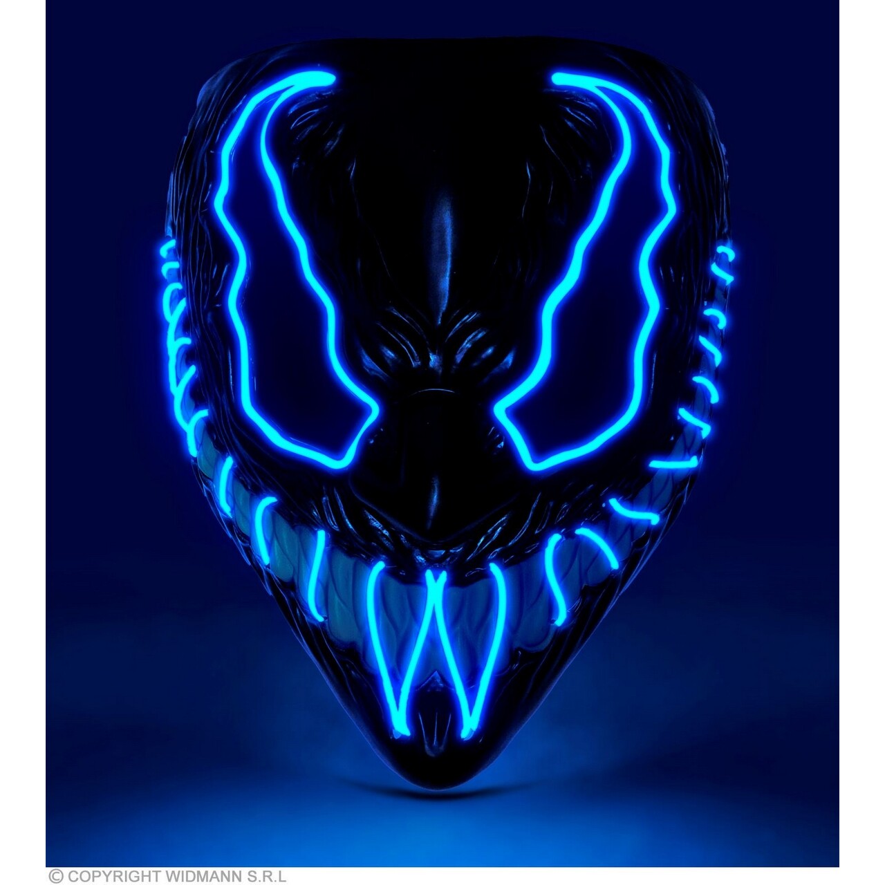 Op deze afbeelding zie je een Accessoires, van het merk Widmann. Masker Venom Monster Met Blauw Licht