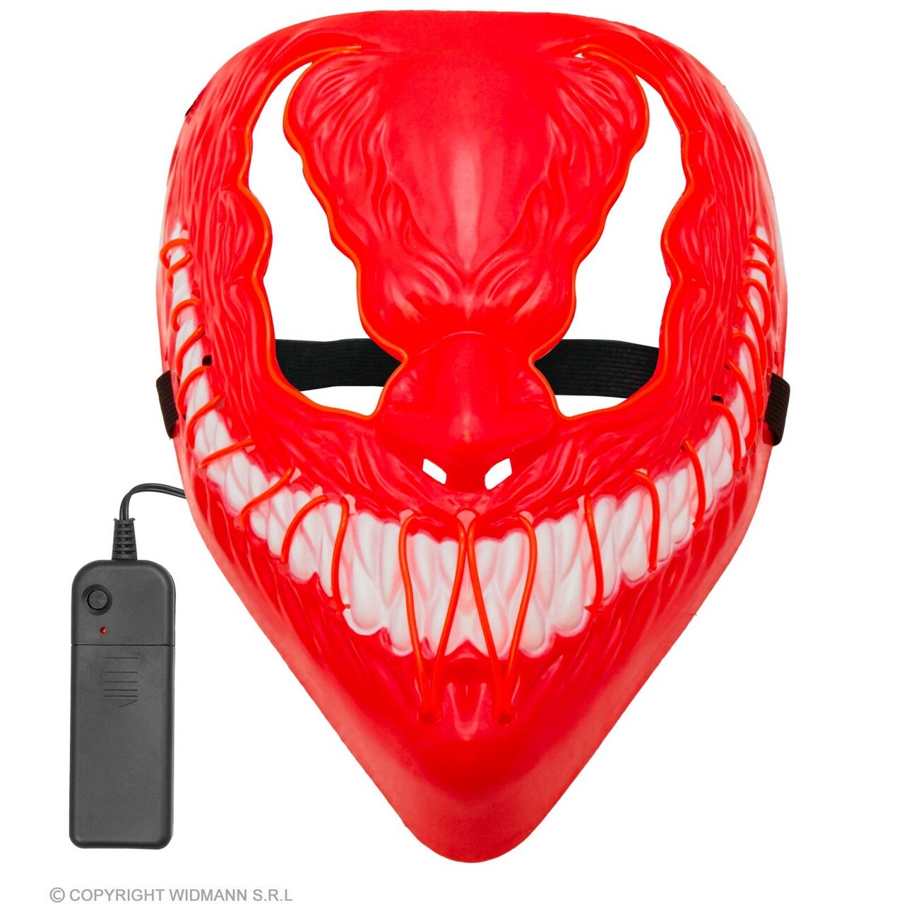 Op deze afbeelding zie je een Accessoires, van het merk Widmann. Masker Venom Monster Met Rood Licht