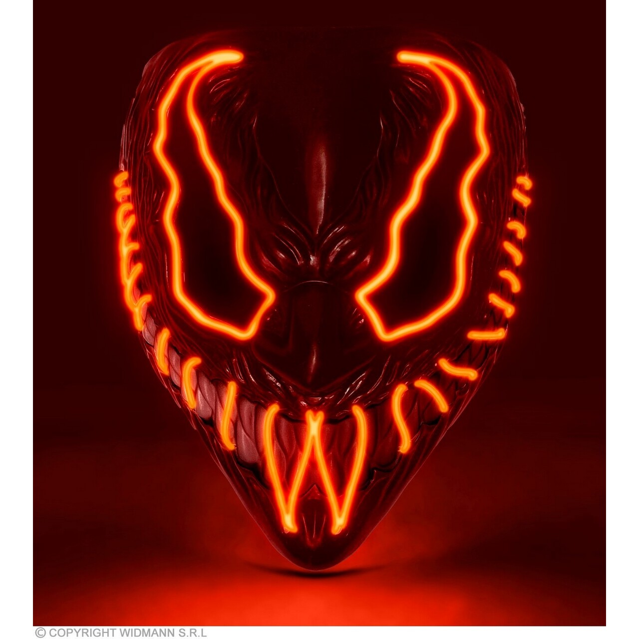 Op deze afbeelding zie je een Accessoires, van het merk Widmann. Masker Venom Monster Met Rood Licht