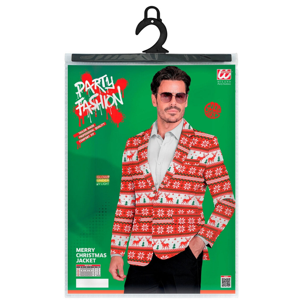 Op deze afbeelding zie je een Kostuums, van het merk Widmann. Good Vibes Xmas Colbert Man