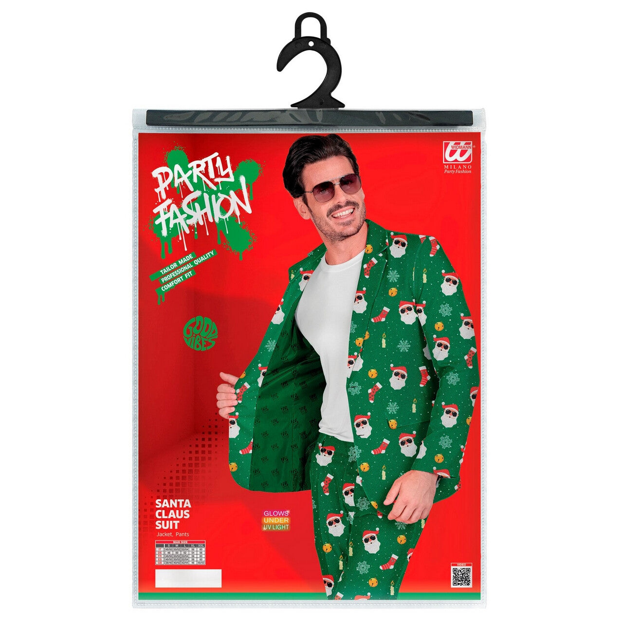 Op deze afbeelding zie je een Kostuums, van het merk Widmann. Xmas Cool Santa Man Kostuum