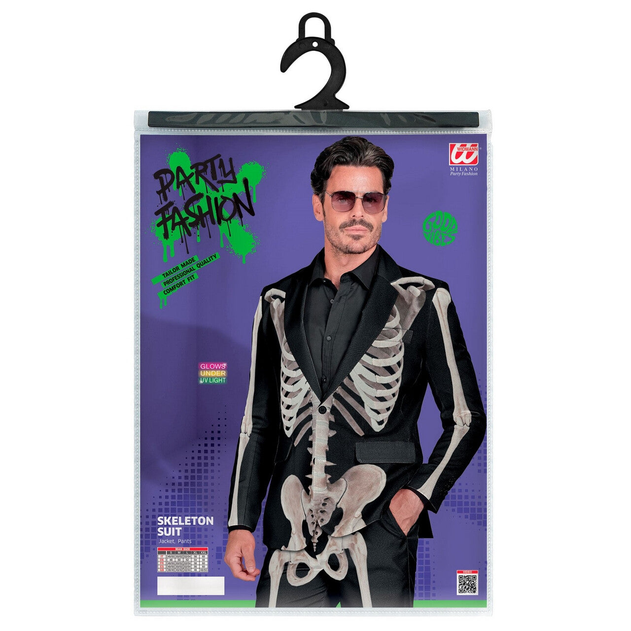 Op deze afbeelding zie je een Kostuums, van het merk Widmann. Dry Bones Skeleton Man Kostuum