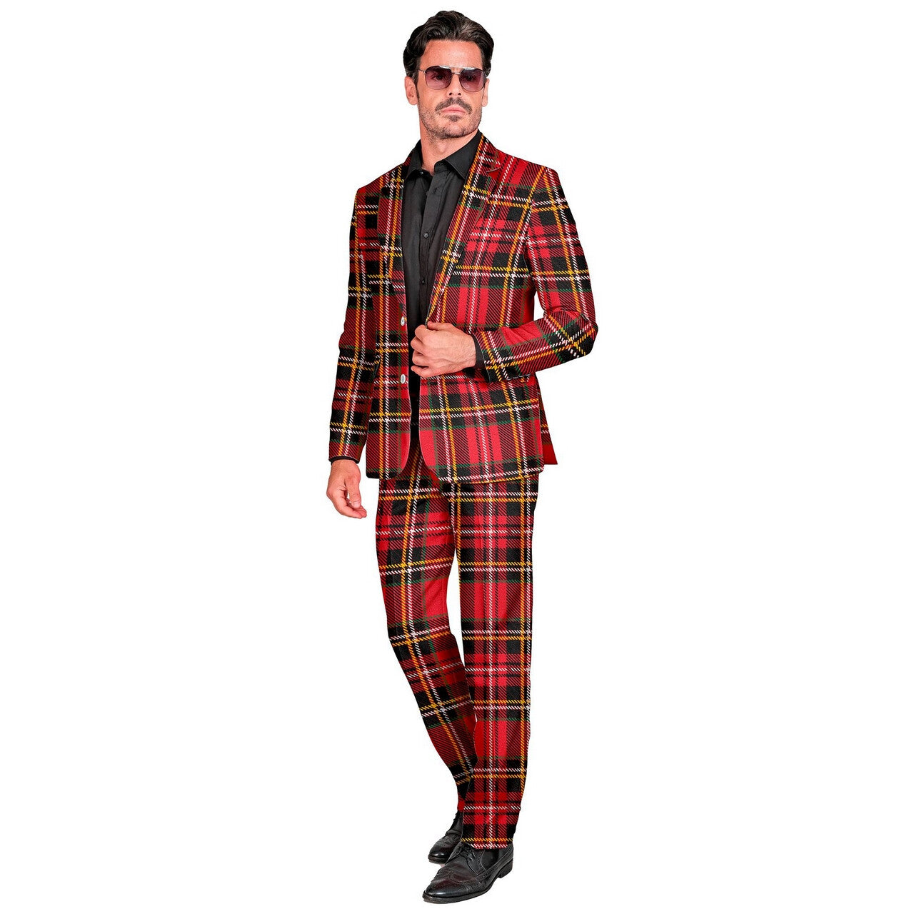 Op deze afbeelding zie je een Kostuums, van het merk Widmann. Schot In De Roos Ruitjes Man Kostuum