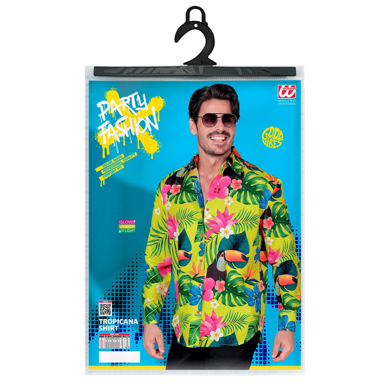 Op deze afbeelding zie je een Kostuums, van het merk Widmann. Summer Tropics Festival Overhemd Man