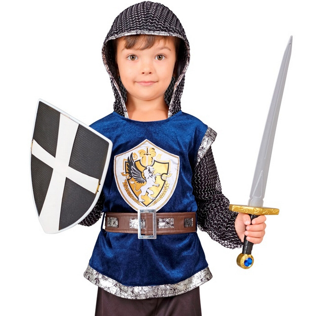 Op deze afbeelding zie je een Accessoires, van het merk Widmann. Kruisvaarder Set Zwaar En Schild