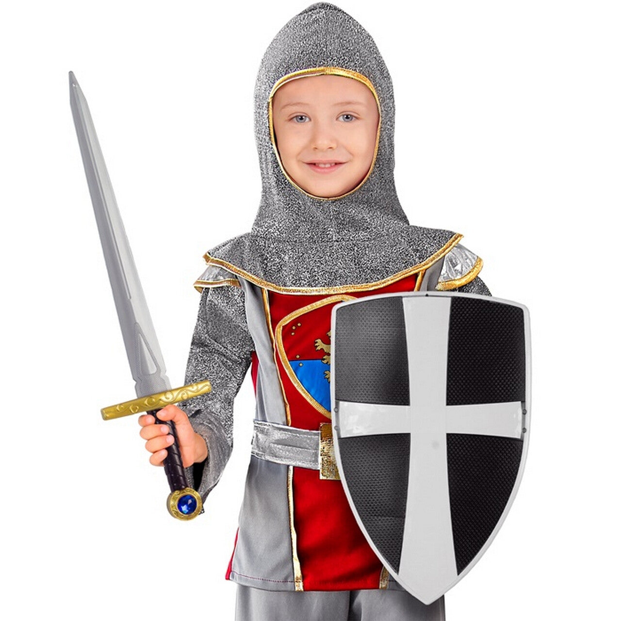 Op deze afbeelding zie je een Accessoires, van het merk Widmann. Kruisvaarder Set Zwaar En Schild